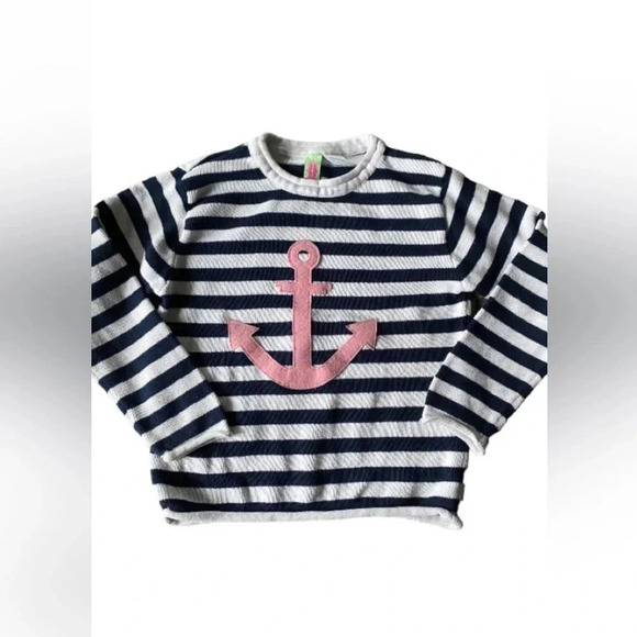 SOPHIE & SAM BOUTIQUE EUC GIRLS COTTON BLUE WHITE SWEATER TOP SHIRT SIZE 7 8 - Picture 4 of 6